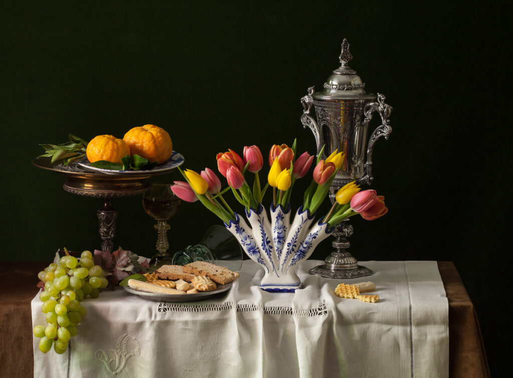 Photos natures mortes fleurs fruits