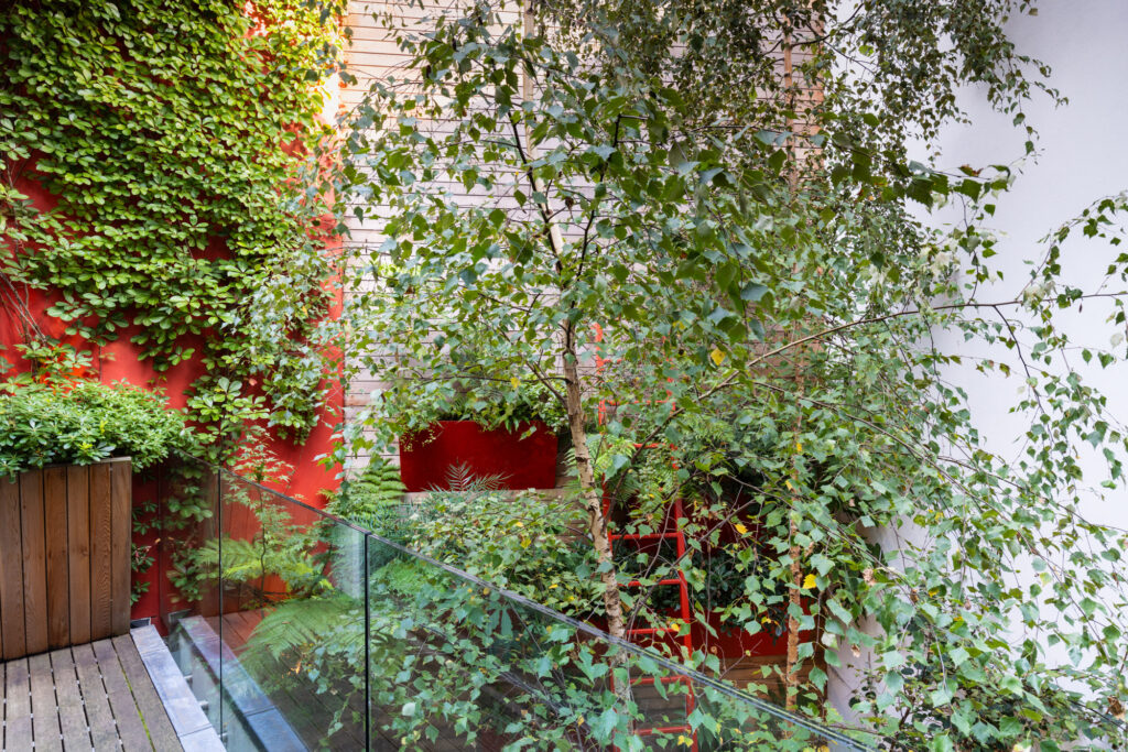 Espace à plusieurs niveaux de jardin urbain