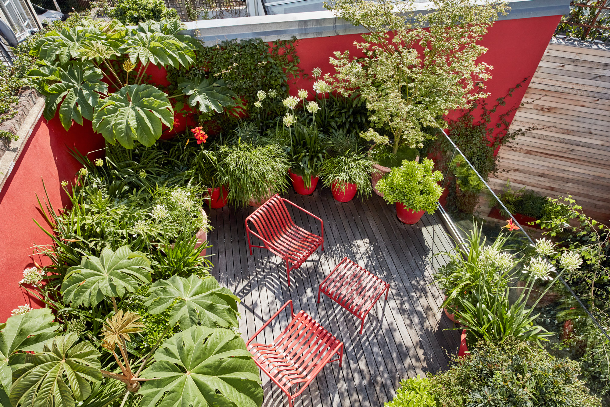 Jardín urbano espacio multinivel