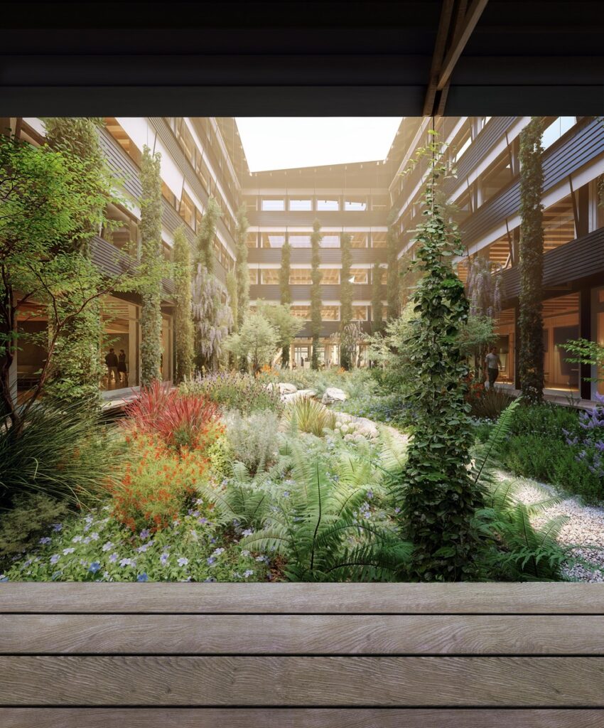 Jardin conçu par Piet Oudolf dans la cour intérieure de Hortus
