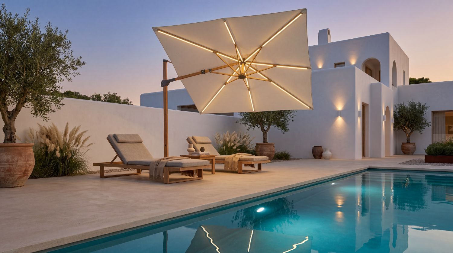 Idées pour décorer une terrasse ombragée sans perdre en fraîcheur ni en style 2 parasols de jardin