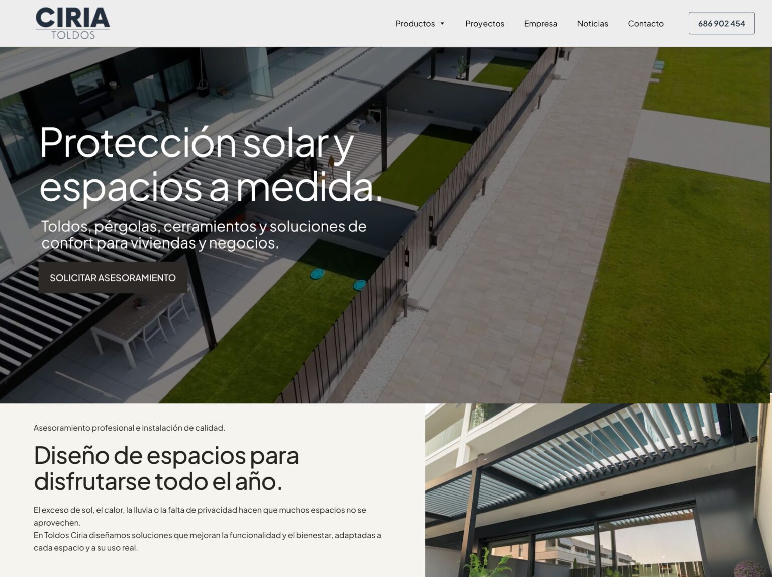 Ciria Toldos inaugure un nouveau site Web avec un design intuitif et une exposition complète de produits et de projets